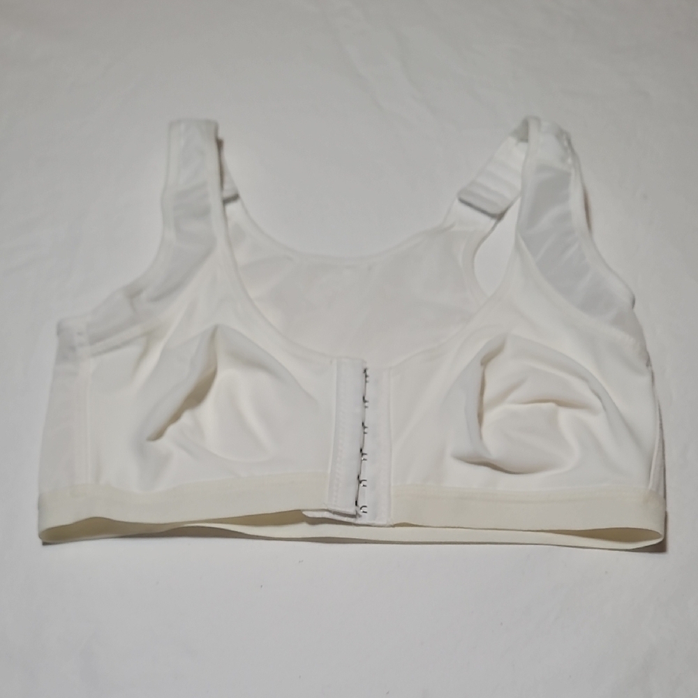 White Intimates Bra with Plunging V-Neckline and Wide Band